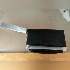 NWT black j. Crew Oslo soft leather fold over clutch